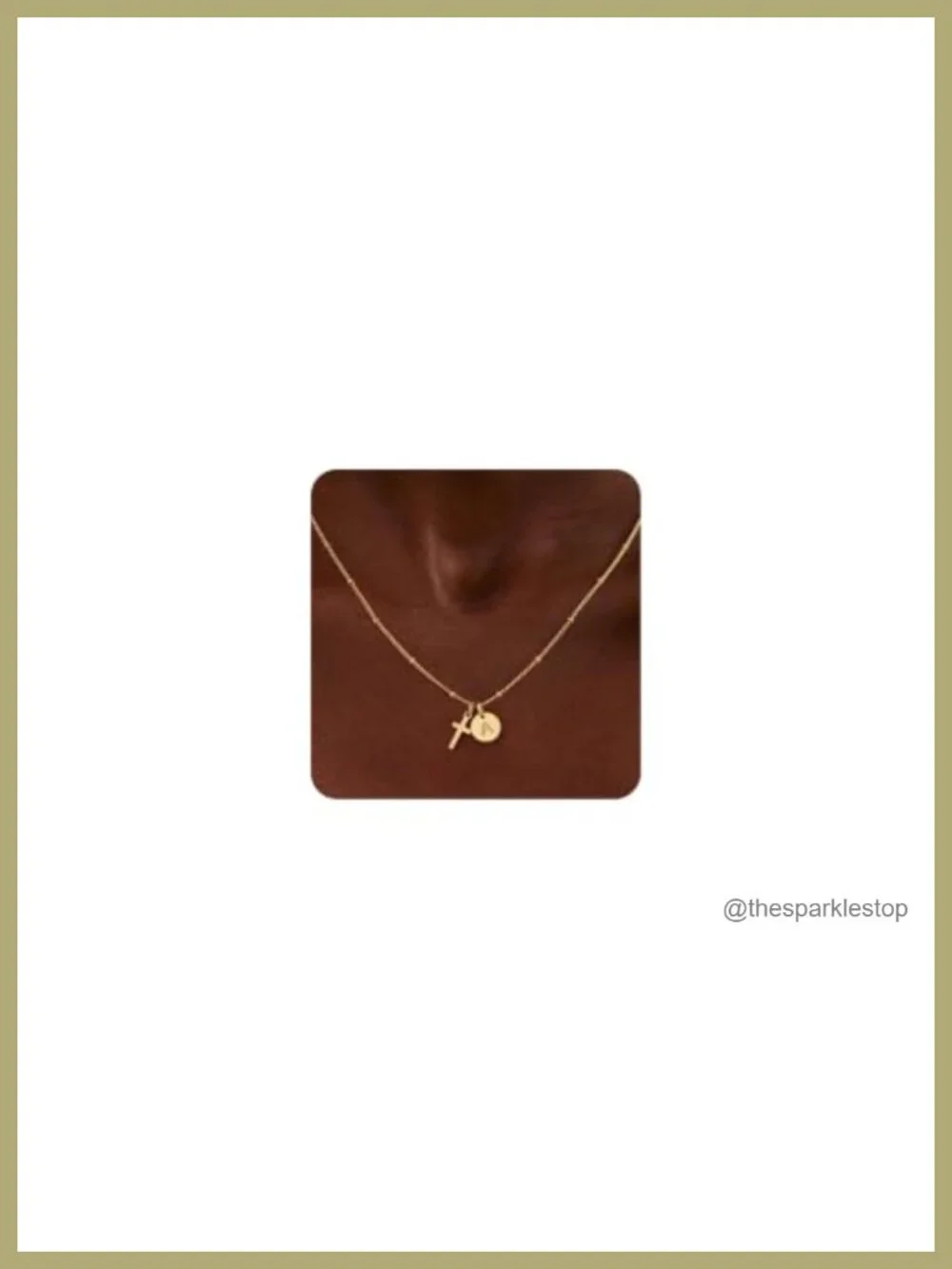14k Gold Plated Cross Initial Necklace for Girls